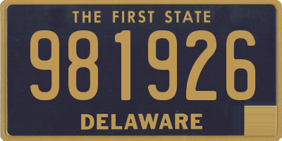 DE license plate 981926
