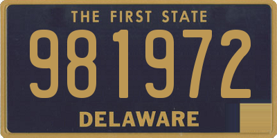 DE license plate 981972