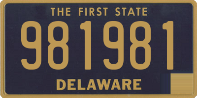DE license plate 981981