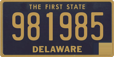 DE license plate 981985