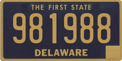 DE license plate 981988