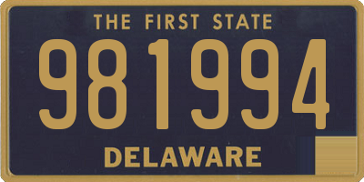 DE license plate 981994