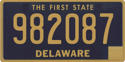DE license plate 982087