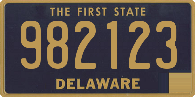 DE license plate 982123