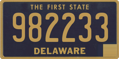 DE license plate 982233
