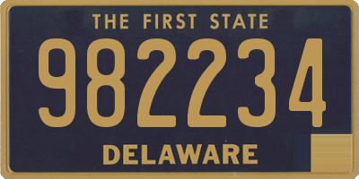 DE license plate 982234