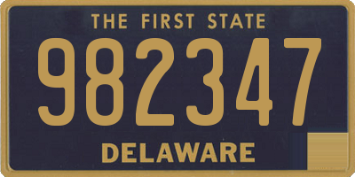 DE license plate 982347