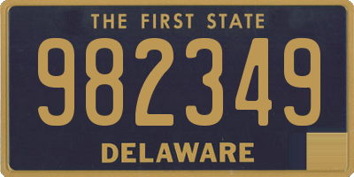 DE license plate 982349
