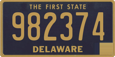 DE license plate 982374