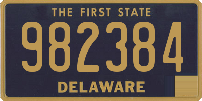 DE license plate 982384