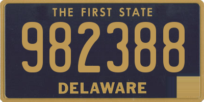 DE license plate 982388