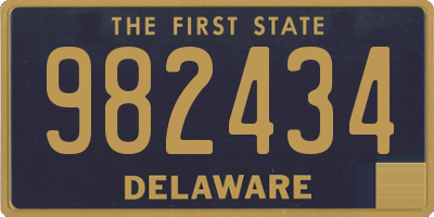 DE license plate 982434