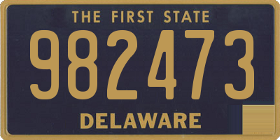 DE license plate 982473