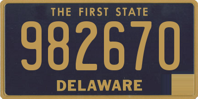 DE license plate 982670