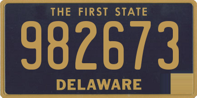 DE license plate 982673