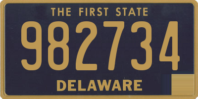 DE license plate 982734