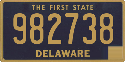 DE license plate 982738