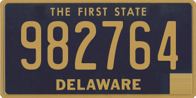 DE license plate 982764