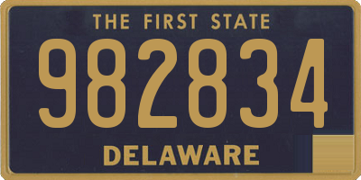 DE license plate 982834