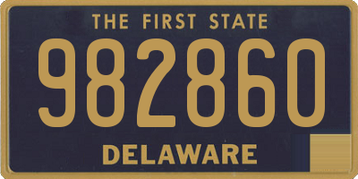 DE license plate 982860