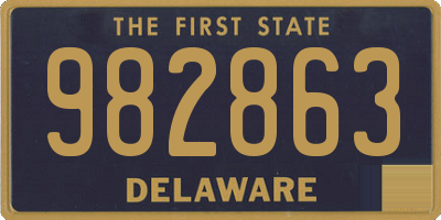 DE license plate 982863