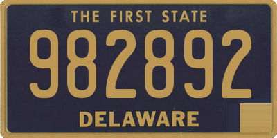 DE license plate 982892