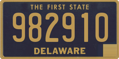 DE license plate 982910