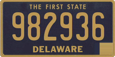 DE license plate 982936