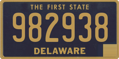 DE license plate 982938