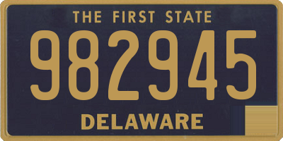 DE license plate 982945