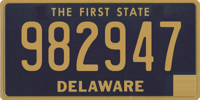 DE license plate 982947