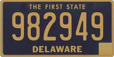 DE license plate 982949