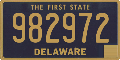 DE license plate 982972