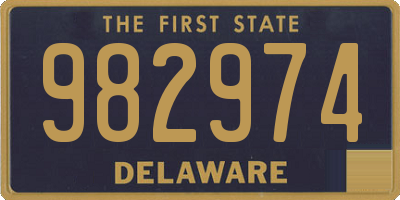 DE license plate 982974