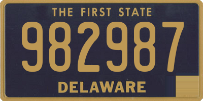 DE license plate 982987