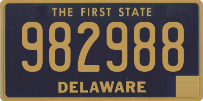 DE license plate 982988