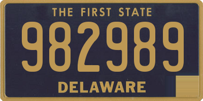 DE license plate 982989