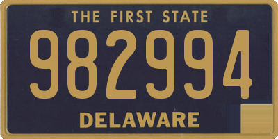 DE license plate 982994