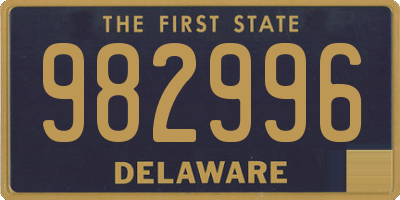 DE license plate 982996