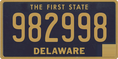 DE license plate 982998