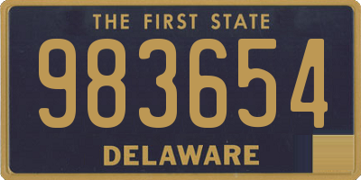 DE license plate 983654