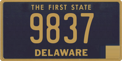 DE license plate 9837