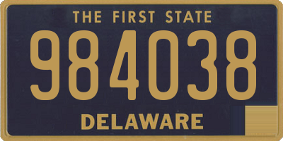 DE license plate 984038