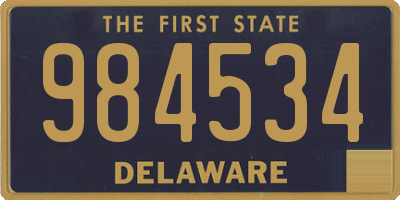 DE license plate 984534