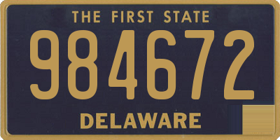 DE license plate 984672