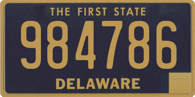 DE license plate 984786