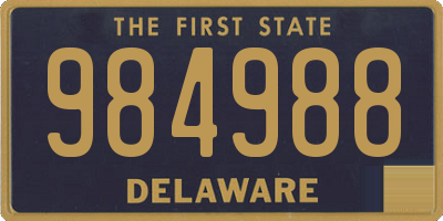 DE license plate 984988