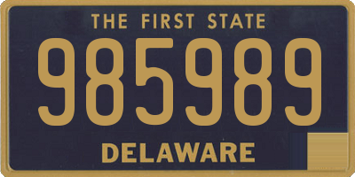 DE license plate 985989