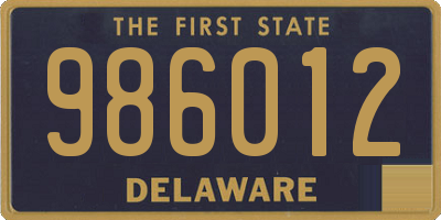 DE license plate 986012