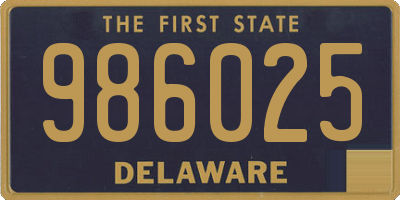 DE license plate 986025